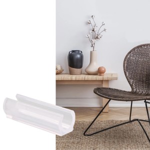 Wagner Klemmgleiter-Set, 4 transparente Möbelgleiter 50x12x15 mm für Stahlrohrmöbel.