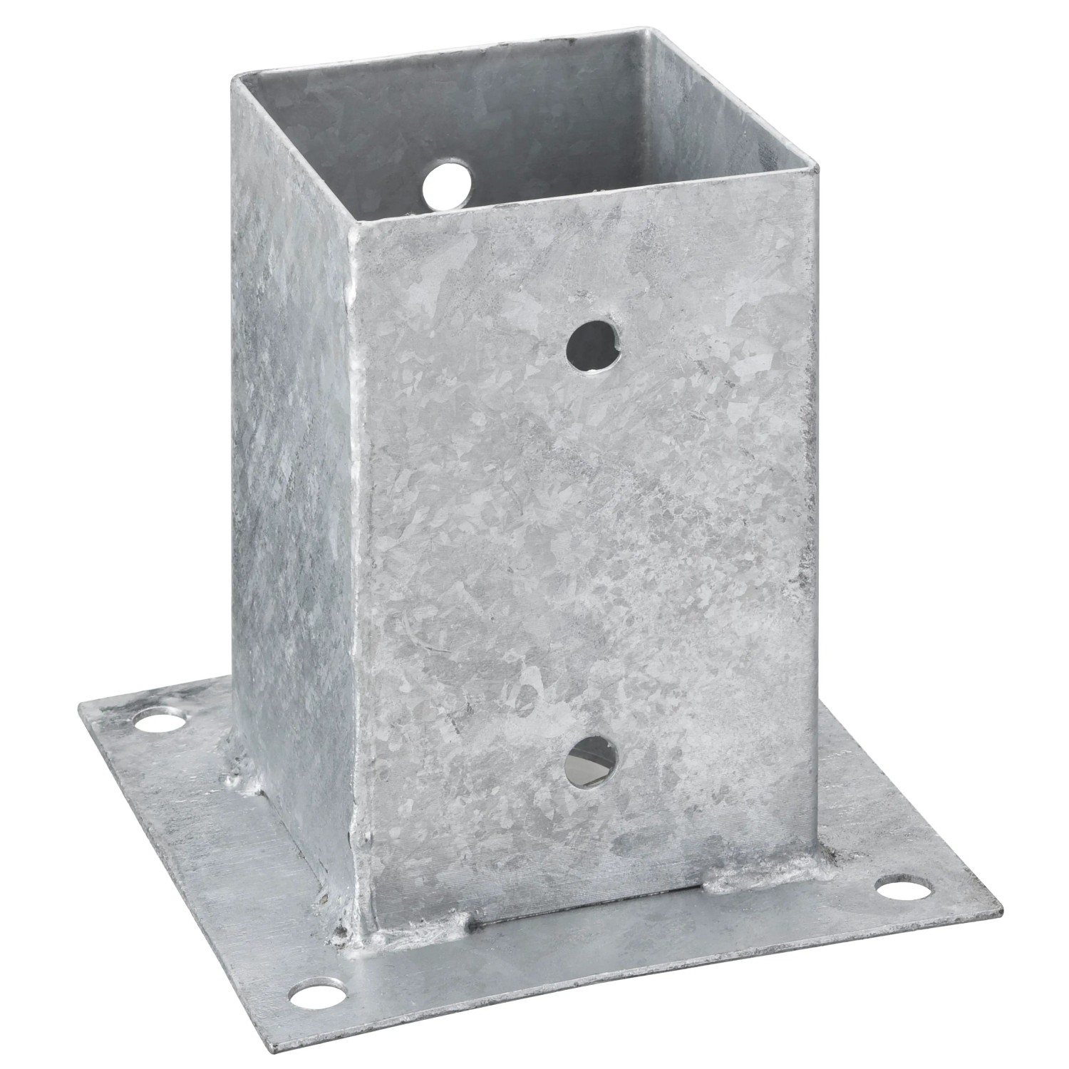 Feuerverzinkte Aufschraubhülse 150x91x91 mm für 90 mm Pfosten, ideal für den Außenbereich.