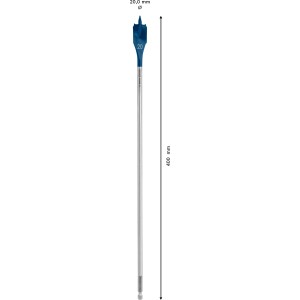 Bosch Expert Selfcut Flachfräsbohrer, 20 mm Durchmesser, 400 mm Länge, für Holz.