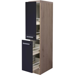 Flex-Well Exclusiv Demi-Apothekerschrank Lara 30 cm Anthrazit-San Remo Eiche