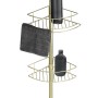 Wenko Teleskop-Eckregal Dolcedo, Bad-Wandregal aus rostfreiem Edelstahl, Gold matt mit 4 Ablagekörben.
