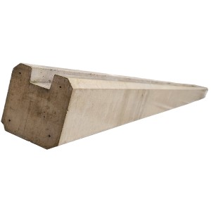 Betongrauer Anfangspfosten Klassik, 183 cm, für Beckers Betonzaun.