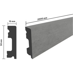 Selit Sockelleiste Selitstyle® FBL50 Fliese Ancona mit Maßangaben.