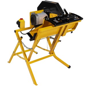 Texas Elektrische Wippsäge PowerSaw 1800, gelbe Metalkonstruktion.