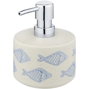 Wenko Seifenspender Aquamarin Keramik Beige Handbemalt
