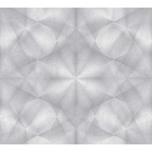 Helle, leicht glänzende Vliestapete mit 3D-Design und leichter Struktur in Hellgrau.