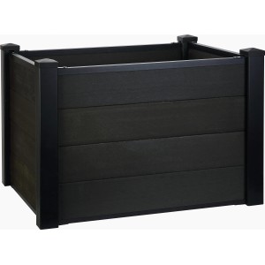 Zubehör-Set für WPC-Hochbeet in Schwarz, bestehend aus Modulen zum einfachen Zusammenbau.