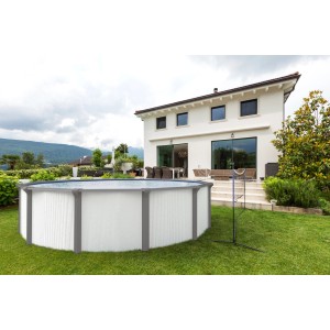 Chemoform Stahlwandpool Set Supreme All In White-Design Ø 575 cm x 132 cm Sand