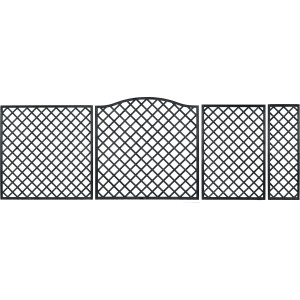 Anthrazitfarbenes Sichtschutzzaun-Element Nancy, 180x180 cm, mit Rankhilfe-Gitter.
