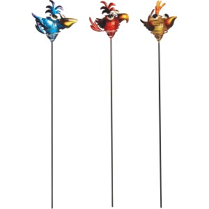 Solar-Steckleuchte Vogel von Luxform, Deko für Garten oder Beet, verschiedene Farben.