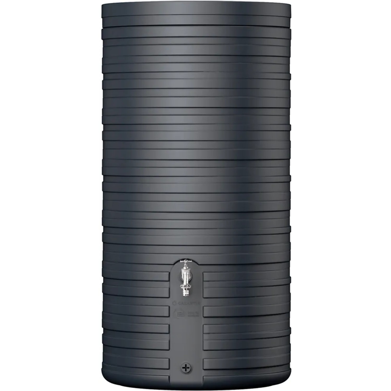 Garantia Regenwasserbehälter Nordic, 300 l, Graphite Grey, mit Deckel und Wasserhahn-Anschluss.