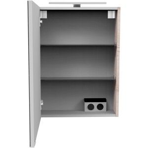 Offener Fackelmann Spiegelschrank Alaska Esche 50 cm mit zwei Einlegeböden.
