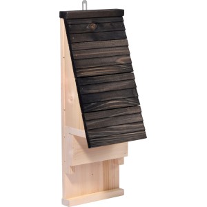 Dobar Fledermauskasten, schwarz, mit Belüftungsschlitzen und FSC®-Zertifikat. Ideal als Unterschlupf.