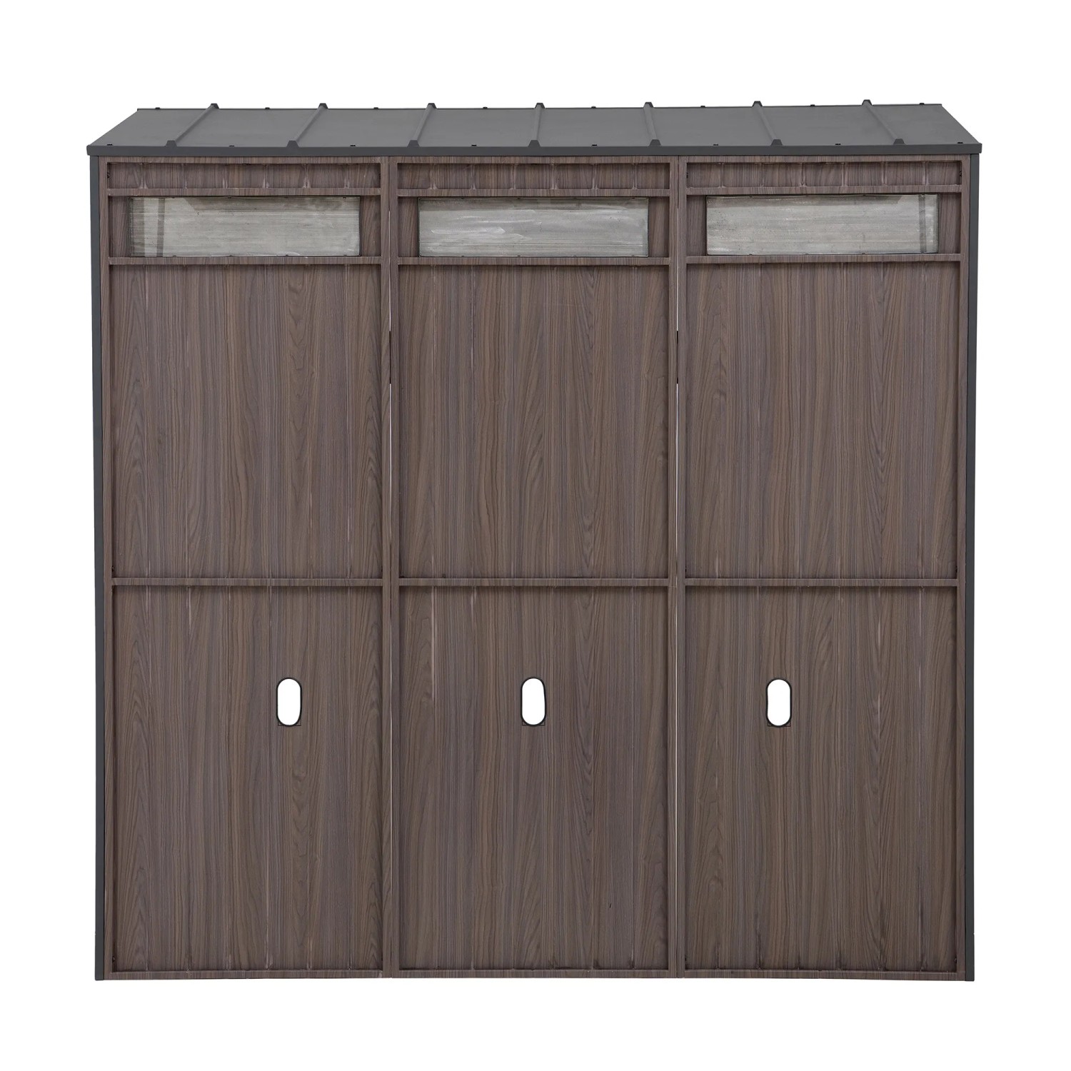 Sunjoy Gartenhaus Mambo für Outdoor Küche, 94x220 cm, Anthrazit. Terrassenüberdachung mit Regal und Handtuchhalter.