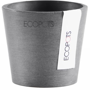 Ecopots Pflanztopf Amsterdam Mini, 8 cm, grau. Blumentopf für Innen- und Außenbereich.