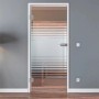 Levidor Glastür Lübeck Office/Studio, 83,4x209,7 cm, satiniertes Sicherheitsglas mit Streifen, DIN-Links. Moderne Innentür.