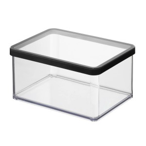 Transparente Rotho Vorratsdose Loft Premium, 2,25 l, mit schwarzem Deckelrand.