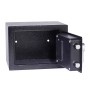 Offener, schwarzer Yale Tresor Value Safe XS mit Code-Eingabe und 3,8 l Volumen.