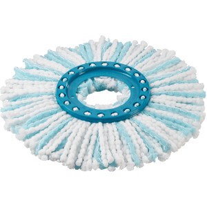 Leifheit Ersatzkopf für Clean Twist Disc Mop Ergo Micro Duo, blau-weiße Fasern.