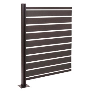 Anthrazitfarbener Mülltonnenzaun aus Aluminium und Polyethylen, 130x100x6cm.