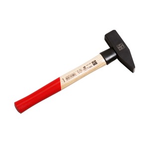 LUX Schlosserhammer 1000g mit Eschenstiel und roter Griffschutzhülse.