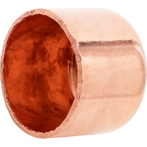Kupfer Kappe für Lötfitting, Ø 18 mm, zum sicheren Verschließen von Rohren.