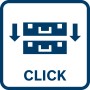 Symbol: Stapelbare Bosch L-Boxx Werkzeugkoffer mit Klick-Mechanismus.