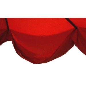 Detailansicht des bordeauxroten MCW Sonnenschirms Carpi Pro (Ø5m) ohne Ständer.