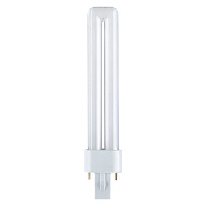 Osram Energiesparlampe Stabform flach, 5W, Warmweiß. Kompakte Leuchtstofflampe mit G23 Sockel.