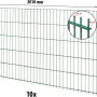 Floraworld Doppelstabmattenzaun-Set, grün, 103x2000cm, mit Pfosten. Komplettset für Gartenzäune.