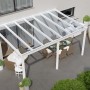 Weiße Terrassenüberdachung Professional mit Glas, 500x300 cm. Robuste Aluminiumkonstruktion.