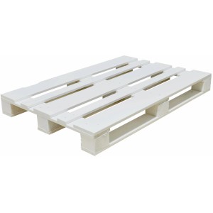 Weiße Osmo Möbelpalette aus Nadelholz, endbehandelt, für den Möbelbau.