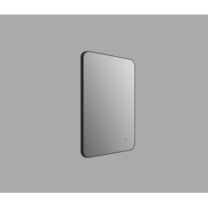 DSK LED-Lichtspiegel Black Real, 70x43 cm, mit schwarzem Rahmen und Beleuchtung.