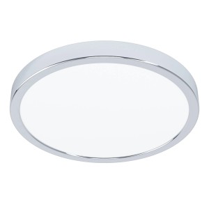 Runde Eglo LED-Deckenleuchte Fueva 5 in Chrom, 28,5 cm Durchmesser.
