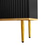 okwish TV Schrank mit Gold Füßen und Gold Rand für Wohnzimmer 165x36x55cm Schwarz_10