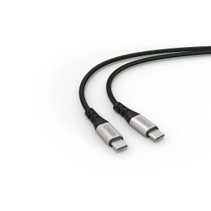 Schwaiger USB-C Ladekabel, schwarz, 1,2m, robustes Kabel zum Laden und Synchronisieren von Geräten.