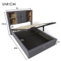 okwish Polsterbett 90x200cm mit USB C Laden Schlafzimmer Grau Leinen ohne Matratze_5
