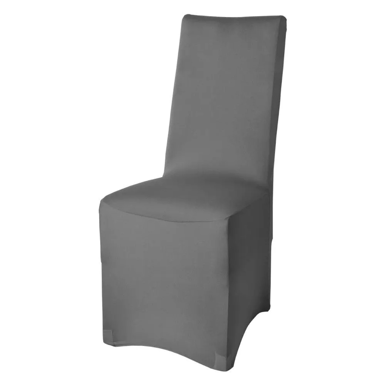 Beautissu Leona Stretch Stuhlhusse in Anthrazit. Elastischer, faltenfreier Bezug für Stühle, schützt vor Schmutz.