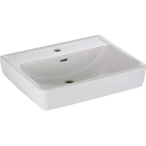 Weißes Laufen Pro A Handwaschbecken, 60 cm breit, mit Hahnloch und Überlauf.