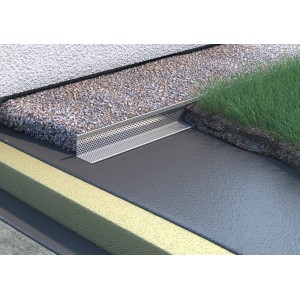 Kiesfangleiste L-Form aus Aluminium, Natur, 2m, für Dachbleche und Dachterrassen.