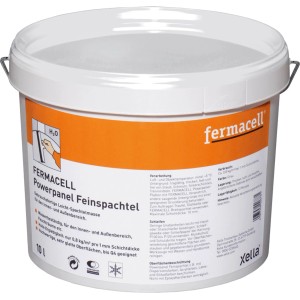 Fermacell Powerpanel Feinspachtel im Eimer, gebrauchsfertig für Wand, Decke und Boden.