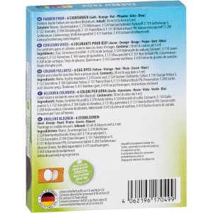 Brauns-Heitmann Eierfarben Farben Froh, 6 Farben (Gelb, Orange, Rot, Grün, Blau, Pflaume) im Set.