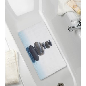 Wenko Wanneneinlage Meditation, 70x40 cm, mit Steindesign in Badewanne.