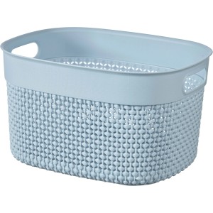 Hellblauer Curver Filo S Recycling-Korb, 27x22x15 cm, aus Recyclingmaterial, ideal zur Aufbewahrung.