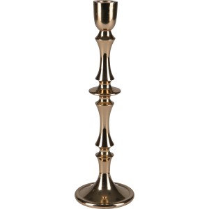 Goldener Kerzenhalter Blush Bordeaux aus Aluminium, 28,5 cm hoch, für stimmungsvolle Beleuchtung.