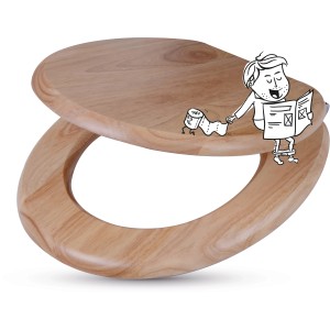 WC-Sitz Limay von baliv mit Absenkautomatik, Holzkern und Holzmaserung.