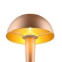 Reality LED Design-Tischlampe Canaria, Coffee. Pilzförmige Lampe mit goldener Innenseite.