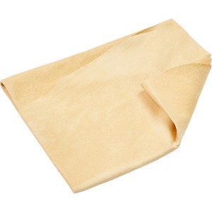 Beiges Fensterleder aus echtem Leder, weich und saugfähig.