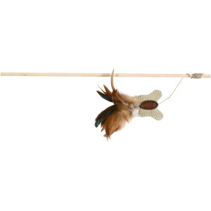 Trixie Spielangel mit Schmetterling und Federn, 45 cm. Katzenspielzeug für aktive Katzen.