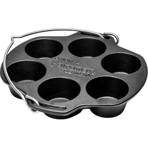 Petromax Muffinform MF6 aus Gusseisen, ideal zum Backen im Dutch Oven & Ofen.